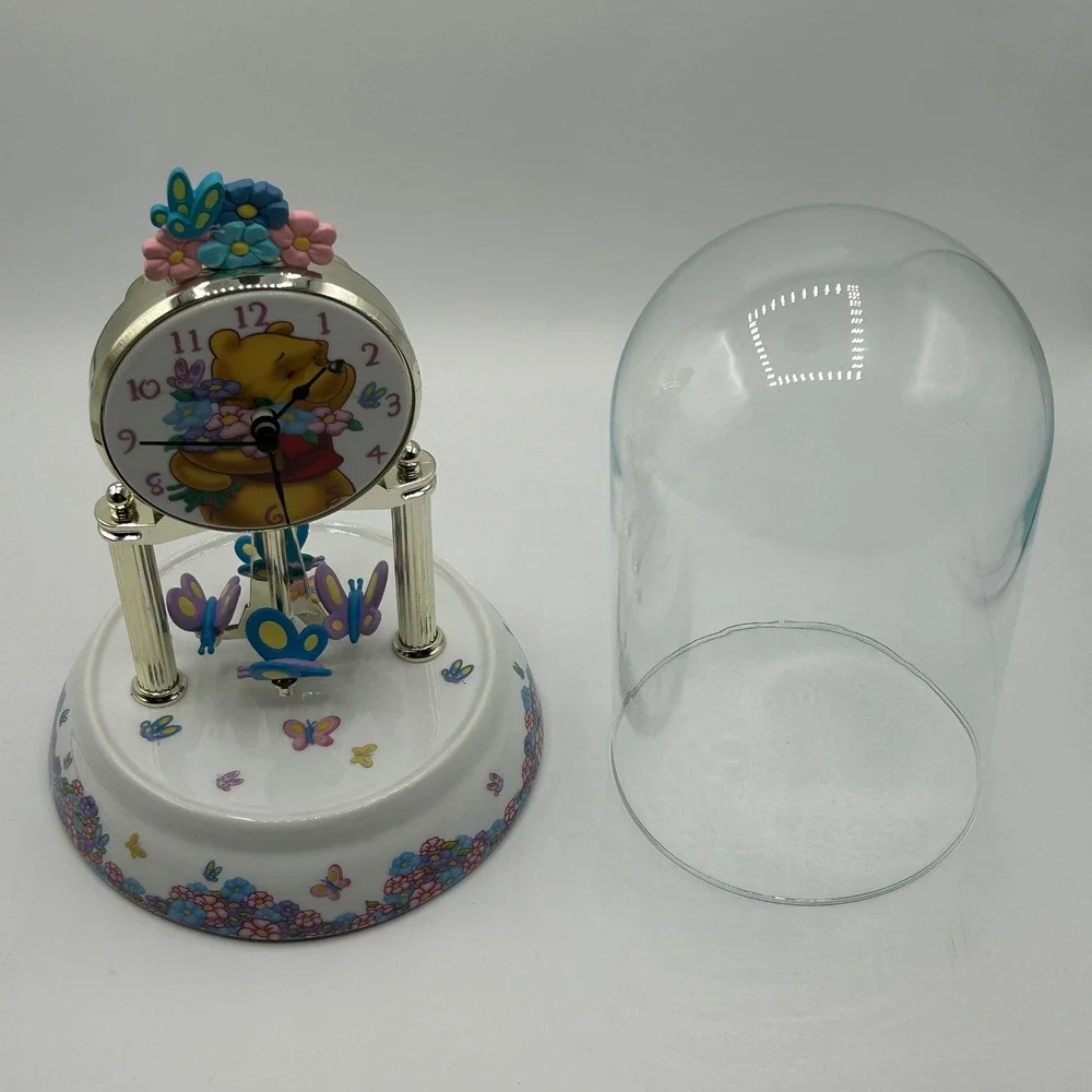 Disney Winnie the Pooh Anniversary Clock Butterflies‎ Flowers Battery Y2K 2001